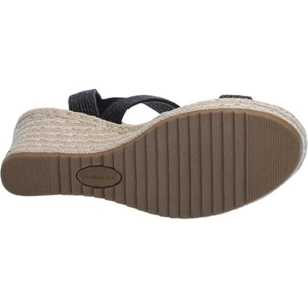 Anne Klein Women's Willa Espadrille Wedge Sandals Black, 7.5 NIB - Picture 4 of 7